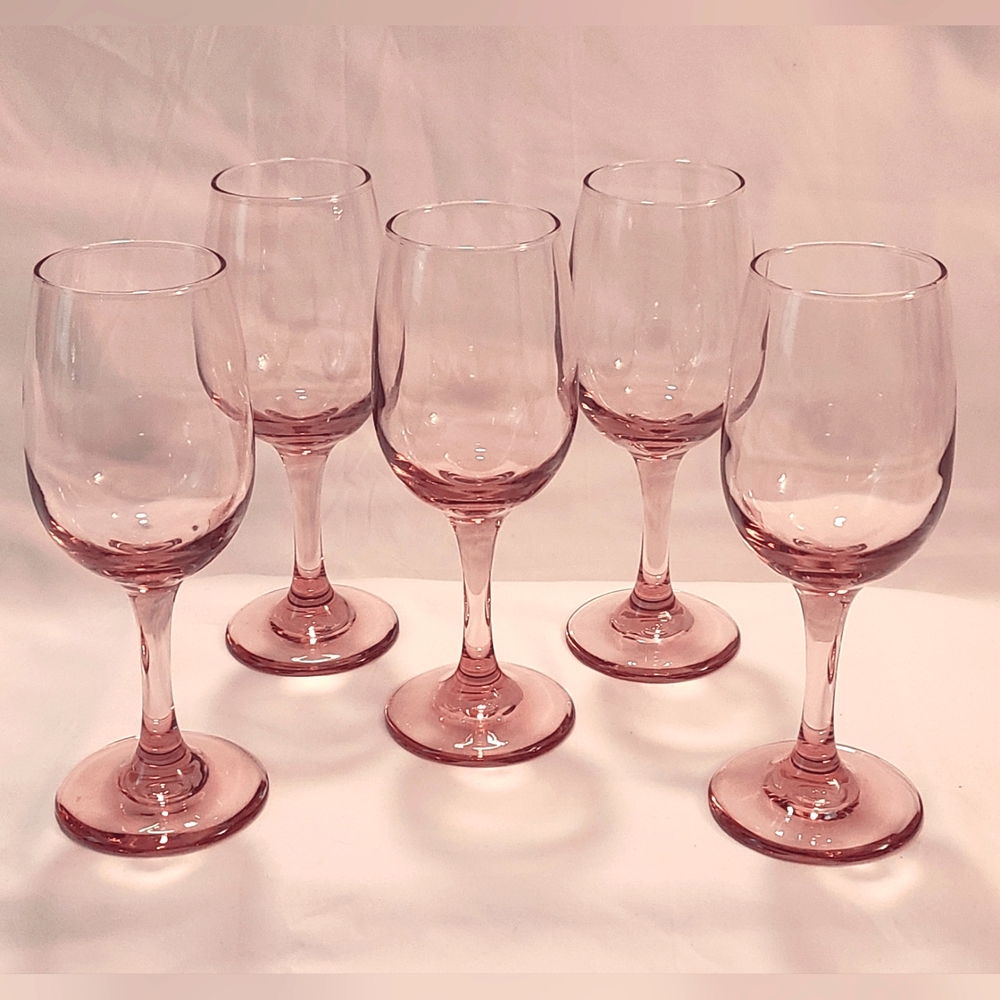 Vintage 5 'Premiere Pink' Water Goblets